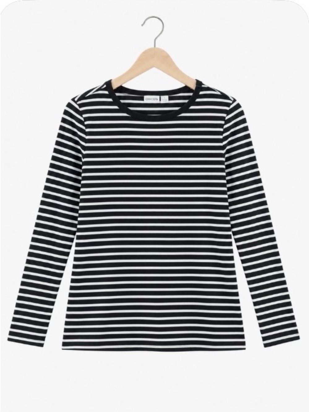 Chico’s Black & White Stripe Tee